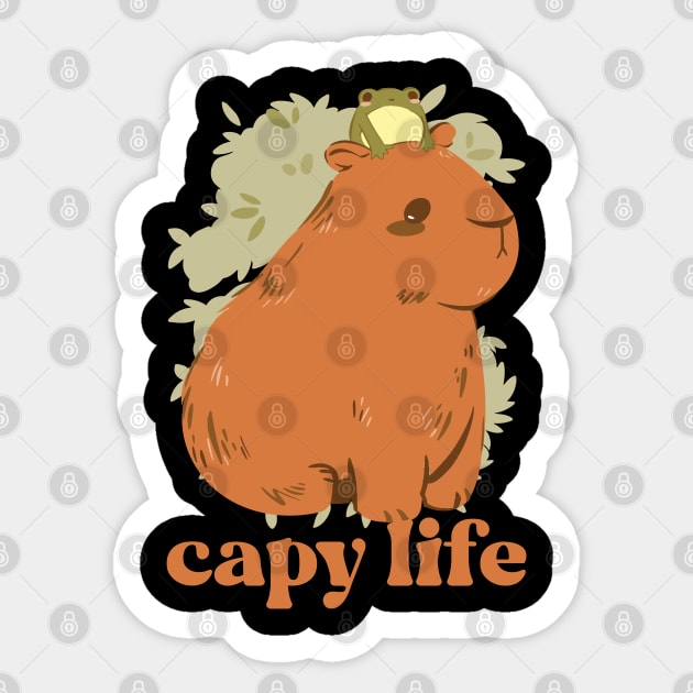 Capy Life - Capybara Mom | Cottagecore Style Sticker by Emmi Fox Designs